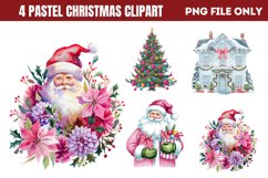 Pastel Christmas Sublimation Clipart PNG Product Image 1
