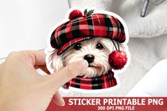 Christmas Dog Sticker| Christmas Sticker PNG Design Product Image 1