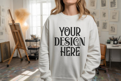 White Gildan 18000 Sweatshirt Model Mockups, Product Image 1