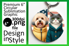 Trendy Circle PNG Car Coaster Design , Dog and cat Product Image 1