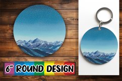 Colorful Keychain Beauty Landscape Round Design PNG Product Image 1