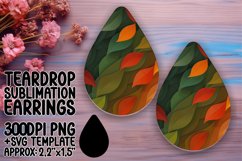 Gradient Teardrop Earrings with Vibrant Sublimation Design Product Image 1