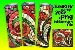 Glitter Mosaic Flower Tumbler Wrap Art 20oz Product Image 1