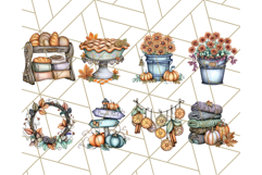 Fall Market Stall Clipart PNG, Rustic Autumn Clip Art Product Image 5