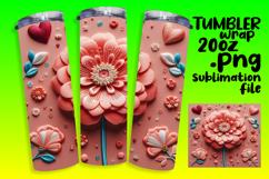 Original 20oz Tumbler Artwork , 3D Flower Product Image 1