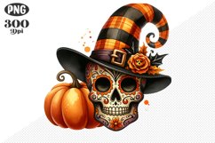 Halloween Skull Sublimation - Clipart PNG Design Product Image 1