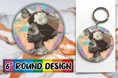Abstract Artistic Black Woman Round Design PNG Product Image 1