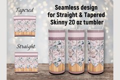 Pink Blue Floral Pencil 20 oz sublimation design tumbler Product Image 1