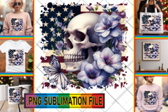 Charming TOTE BAG Designs PNG, Skull USA Product Image 1