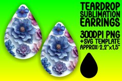 Playful 3D Blossom Teardrop Earrings: Sublimation Style Product Image 1