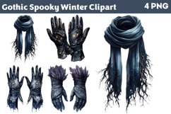 Gothic Spooky Winter Clipart PNG Product Image 1