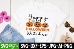 Happy Halloween Witches SVG Cut File,Happy Halloween Witches Product Image 1