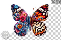 Vibrant Floral Butterfly Sublimation - Clipart PNG Design Product Image 1