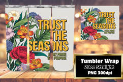 VIBRANT 20oz Tumbler Artwork for DIY , Flower Quote Product Image 1