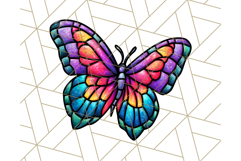 Stained Glass Hearts and Butterflies Clipart PNG Product Image 5