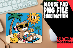 BRIGHT MOUSE PAD SUBLIMATION STYLE, Cute Bear Product Image 1