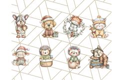 Christmas Pets in Pajamas Clipart PNG, Christmas Png Clipart Product Image 5