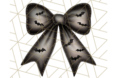 Muted Halloween Bow Clipart, Fall Ribbon PNG Autumn Hair Bow Product Image 5