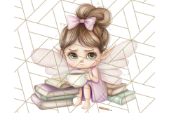 Bookish Fairy PNG Clipart, Whimsical Reading Elements Png Product Image 5