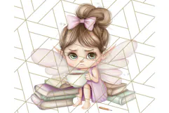 Bookish Fairy PNG Clipart, Whimsical Reading Elements Png Product Image 5