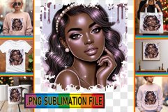 Cheerful TOTE BAG Art Ideas PNG, Afro Girl Product Image 1