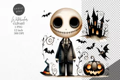 Halloween clipart, Halloween scene, Autumn clipart Product Image 1