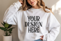 White Gildan 18000 Sweatshirt Model Mockups Product Image 1