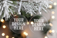 Christmas Acrylic Ornament Mockups | Round Clear Acrylic Orn Product Image 1