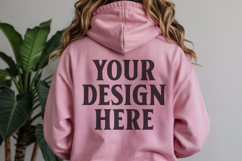 Pink Gildan 18500 Hoodie Sweatshirt Mockup, Unisex Hoodie Product Image 1