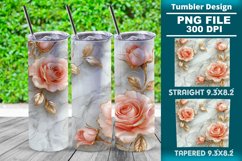 3D Rose Tumbler 20oz skinny wrap design, Tumbler design Product Image 1