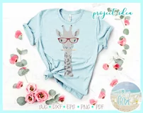 Giraffe With Glasses And Pencil Nerdy Svg Dxf Eps Png Pdf Product Image 2