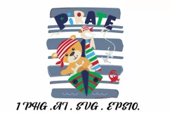 The bear, the pirate. animals baby, baby print Product Image 1