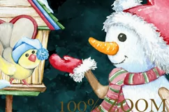 Watercolor Snowman Clipart Christmas Clipart Xmas Winter Product Image 5