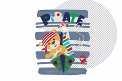 The bear, the pirate. animals baby, baby print Product Image 3