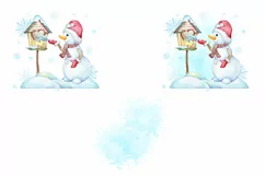 Watercolor Snowman Clipart Christmas Clipart Xmas Winter Product Image 2