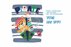 The bear, the pirate. animals baby, baby print Product Image 2