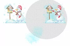 Watercolor Snowman Clipart Christmas Clipart Xmas Winter Product Image 4