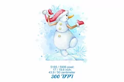 Watercolor Snowman Clipart Christmas Clipart Xmas Winter ill Product Image 3