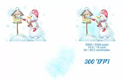 Watercolor Snowman Clipart Christmas Clipart Xmas Winter Product Image 3