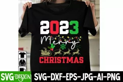 2023 Merry Christmas SVG Cut File,2023 Merry Christmas PNG Product Image 1
