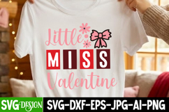 Little Miss Valentine, Baby Girl Valentine, Valentine Svg Product Image 1