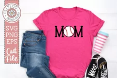 Mom with Baseball | Baseball Mom SVG Product Image 1