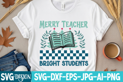 Merry Teacher Bright Students SVG Design,Christmas SVG Product Image 2