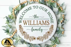 Family Monogram SVG Welcome Home SVG Farmhouse Wreath SVG Product Image 2