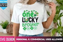 One Lucky Brother SVG | St Patricks SVG | Shamrock SVG Product Image 1