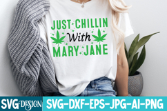 Just Chillin With Mary Jane SVG Design ,Weed SVG Design Product Image 1