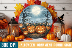 Halloween Round Sign Design PNG Perfect for Spooky Season Product Image 1