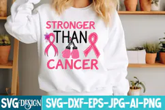Stronger than Cancer SVG Design,Breast Cancer Svg Design Product Image 2
