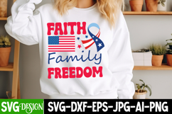 Faith Family Freedom SVG Design,4th of July SVG Design Product Image 3