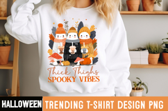 Thick Thighs Spooky Vibes Sublimation Design Product Image 2